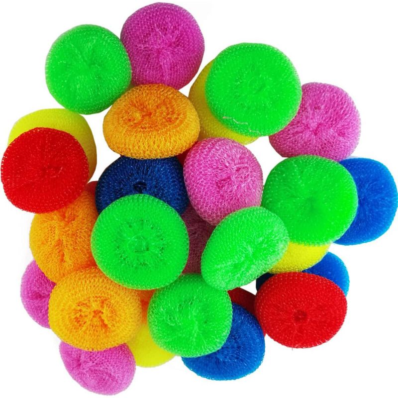 Kök färgglad skurmaskin av plastnät